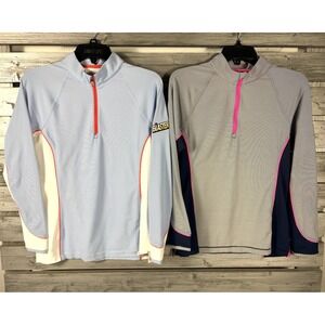 Peter Millar Shirt Womens M Striped Golf 1/4 Zip Pullover Long Sleeve UPF 50+